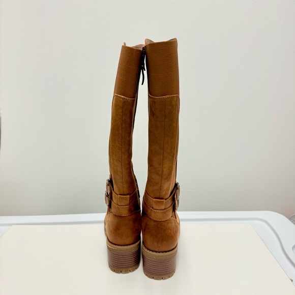 NWOT GC Shoes Jonah Lug Sole Block Heel Knee High Boots, Canel Brown | Size 8 - Picture 5 of 7